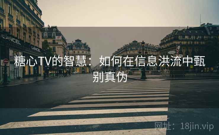 糖心TV的智慧:如何在信息洪流中甄别真伪 糖心TV的智慧:如何在信息洪流中甄别真伪