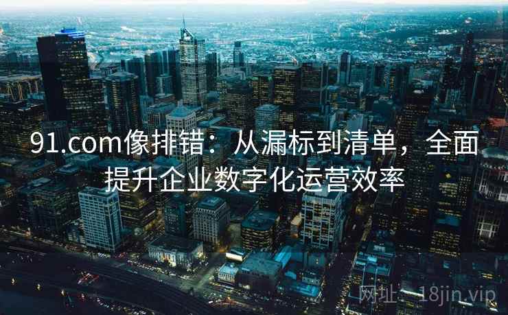 91.com像排错：从漏标到清单，全面提升企业数字化运营效率