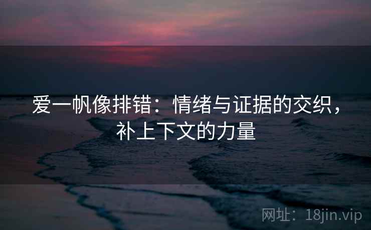 爱一帆像排错：情绪与证据的交织，补上下文的力量