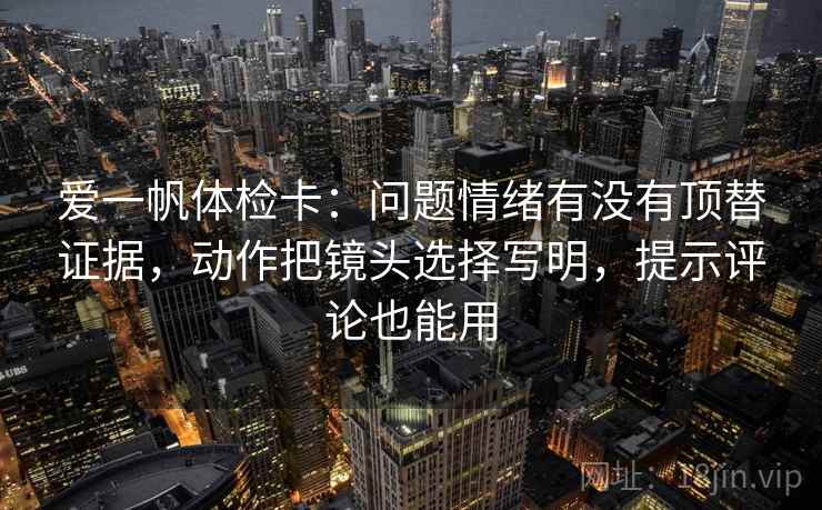 爱一帆体检卡：问题情绪有没有顶替证据，动作把镜头选择写明，提示评论也能用